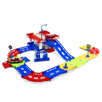 Fire Rescue Parking Toy Play Set – 34 Pcs Fire Rescue Track Creative Play Toy Set For Kids