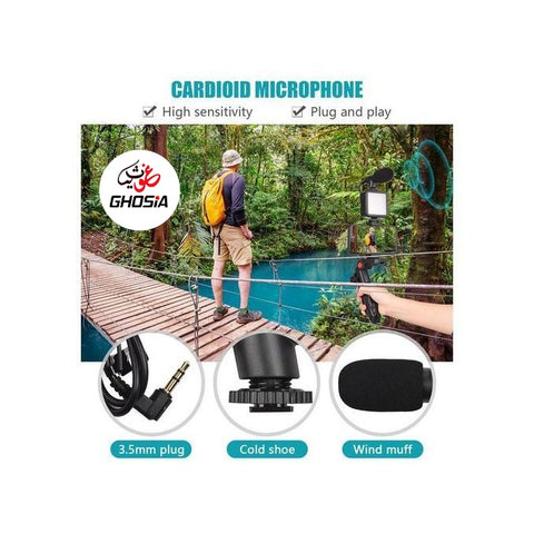 Smartphone Camera Video Microphone Kit with Light + Microphone + Tripod + Phone Holder, Starter Vlogging Kit for Filming YouTube Instagram & Tiktok Videos