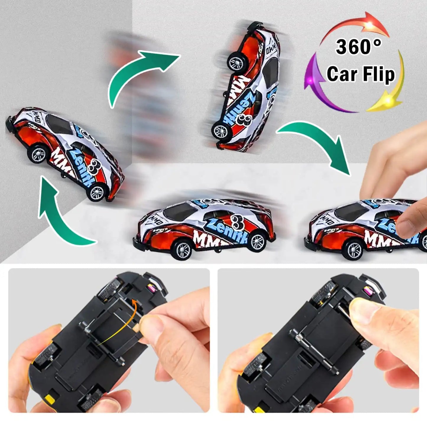 5 pcs Toys Action Kids Alloy Car Pull Back Car Ejection Jumping New Style Crash Racing Jumping Cars Box