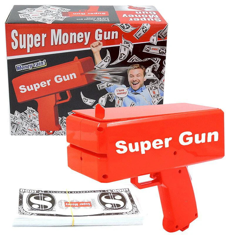 Money Gun Toy with 100 Fake Bills | Make It Rain Cash Shooter for Parties