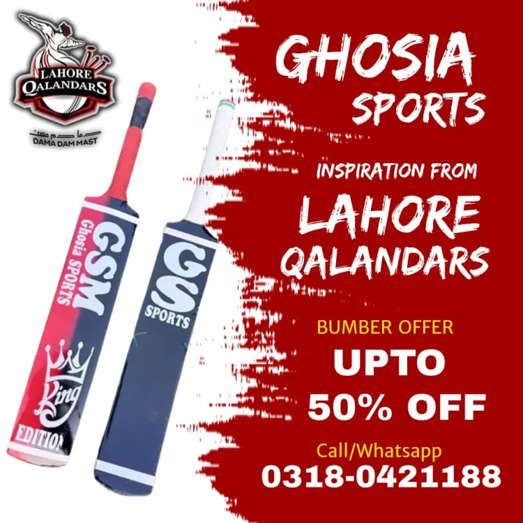 Ghosia Sports Lahore Qalandar King Edition Cricket Bat