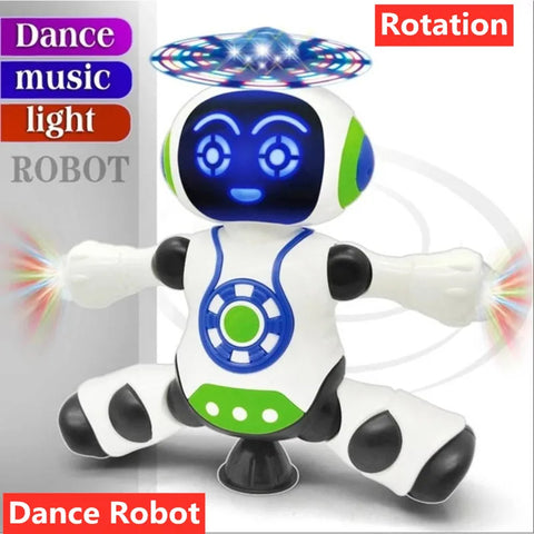 Electronic Space Robot Dancing Dazzling Music Robot Flash LED Light Electric Rotation Walking Robot Toy Toys for Boys Kids Gift