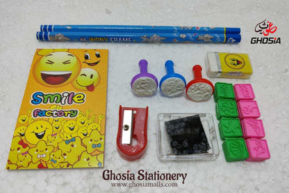 Kids Mixed Stationery Set With Cute Shape Stamps Children Stationery & Stamp Set