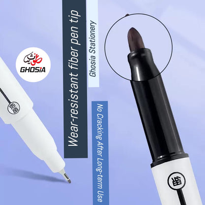 Double Side Matte Permanent Marker & Pointer Dual Tip Permanent Marker + Fine Tip Pointer Pen ( 2 Pcs Pack ) - Ghosia Mall's