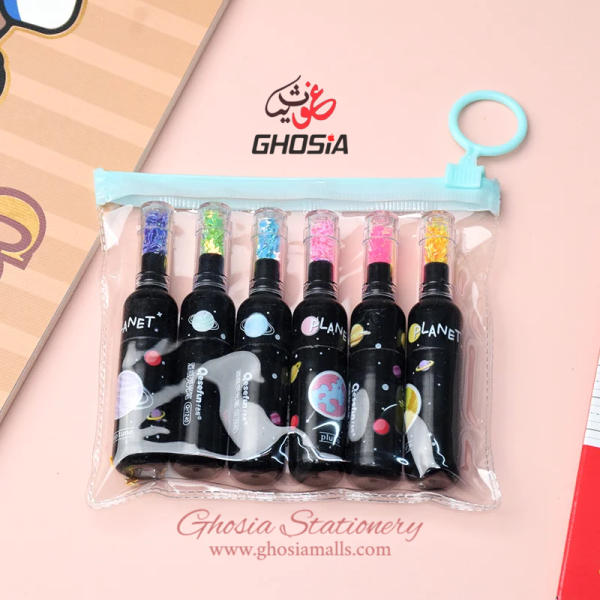 Cute Planet Wine Bottle Mini Highlighter Marker 6 Pcs Set Drawing Fluorescent Marker