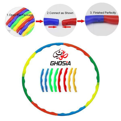 Colorful Hula Hoop Ring Exercise and Fitness Collapsible Adjustable for Kids and Adults