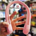 Pink Portable Neck Fan, Personal Bladeless Wearable with Portable 360°Cooling USB Rechargeable Mini Hanging Neck Fan for Outdoor Sports - 6210