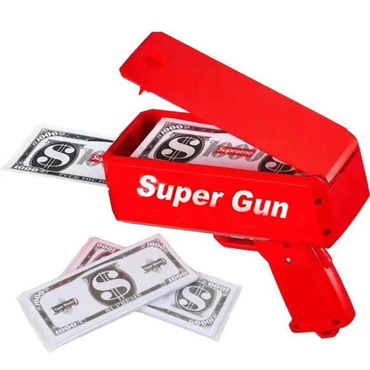 Money Gun Toy with 100 Fake Bills | Make It Rain Cash Shooter for Parties