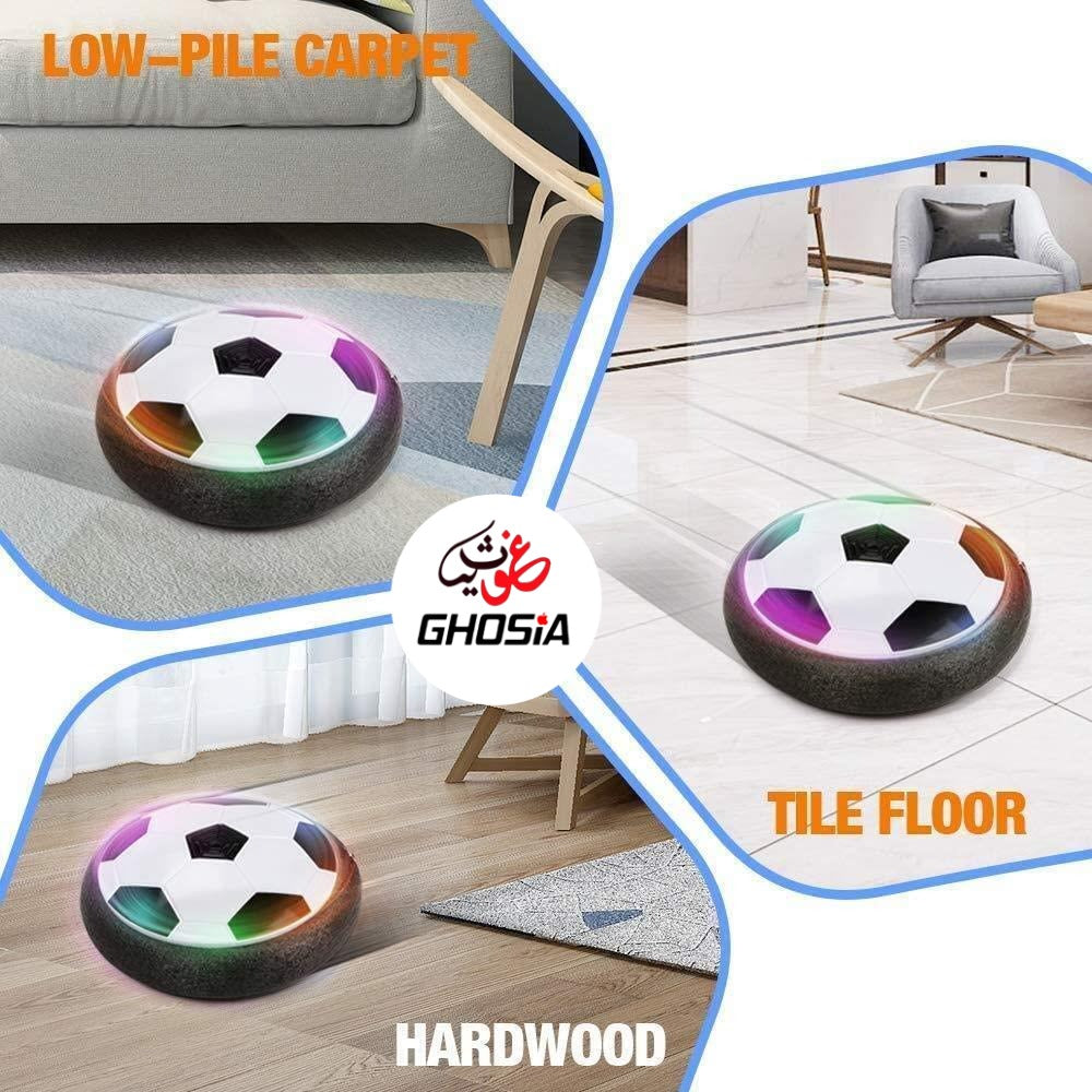 Floating Football With 2 Goal Posts Colorful Light Up Football Game Set Indoor Sports Game