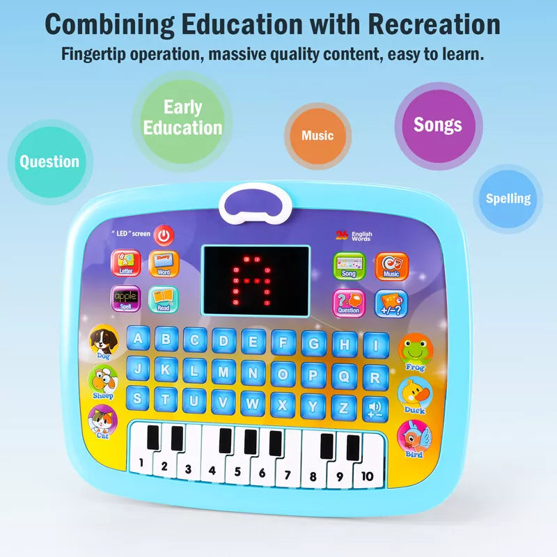 LED Display with Music, Alphabet ABC & 123 Learning Computer for Kids