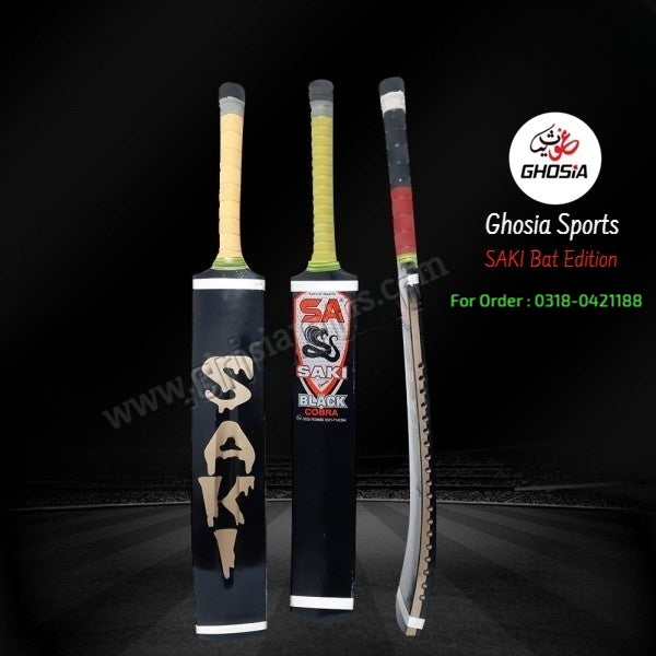 Ghosia Sports Black Cobra Saki Cricket Bats with Bat Cover