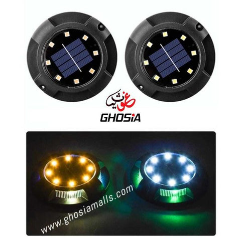 Solar Ground Buried Lights Outdoor (4 in 1 Pack) LED Disk Lights (White/Warm + Multi-color RGB)