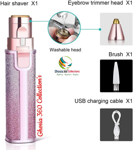 2 In 1 USB Rechargeable Eyebrow Trimmer Electric Hair Remover