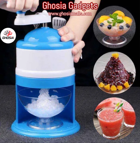 Manual Ice Crusher with Transparent Bowl Mini Handheld Easy Ice Shaver For Summer