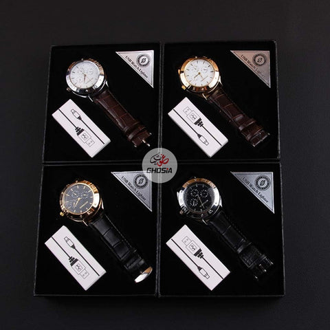 Watch with Lighter Heavy Weight Carved Dial Luxury Wrist Watch With Windproof Tungsten Lighter