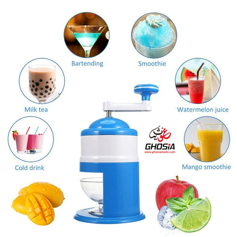 Manual Ice Crusher with Transparent Bowl Mini Handheld Easy Ice Shaver For Summer