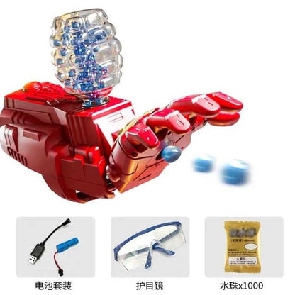 Rechargeable Iron Man Gel Blaster Hand Launcher with Soft Rubber Bullets Toys Gun Birthday Gifts For Children